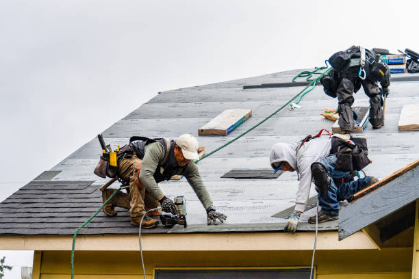 Professional Roofing technician working in Randolph, ME